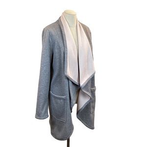 Fabletics Moscow Fleeced-lined Open Cardigan Gray Pink